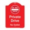 Signmission Private Drive No Outlet W/ Do Not Enter Heavy-Gauge Aluminum Architectural Sign, 24" H, RW-1824-9931 A-DES-RW-1824-9931 - alternate 1